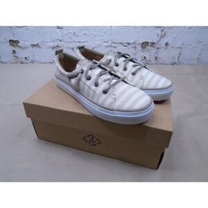Sperry Shoes Womens 8 Crest Vibe Low Top Striped Sneakers STS88683 Bone White